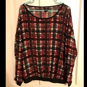 Torrid Plaid Sheer Top